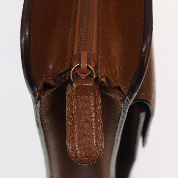 GUCCI Bamboo Business Bag Leather Brown Gold 1529593675 Auth ti2591 - Picture 14 of 16